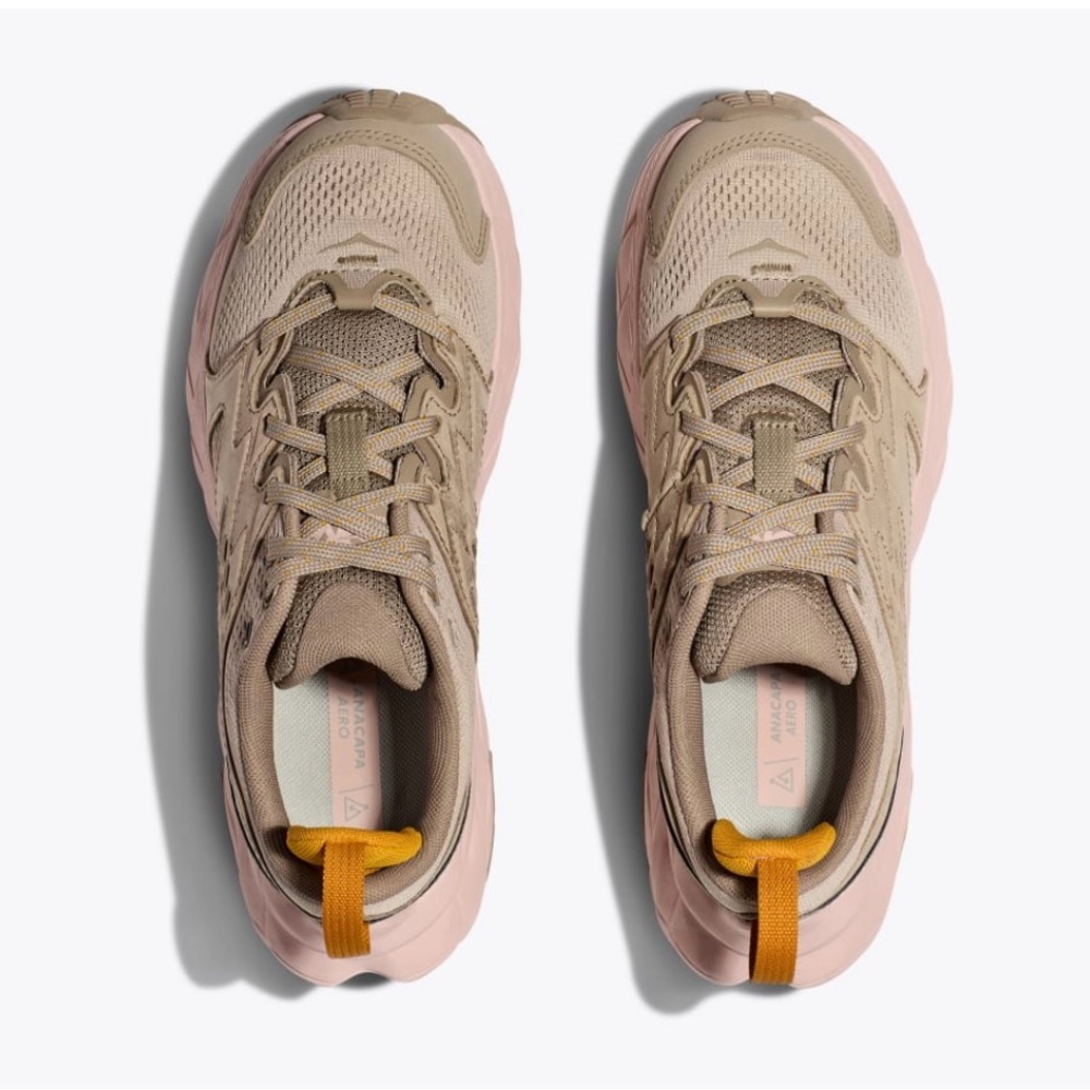Hoka Anacapa Breeze low Women's Beige and Pink Sneakers Best for Hiking